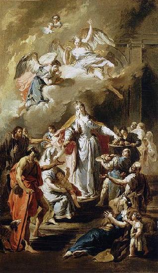 Giambattista Pittoni St Elizabeth Distributing Alms oil painting picture